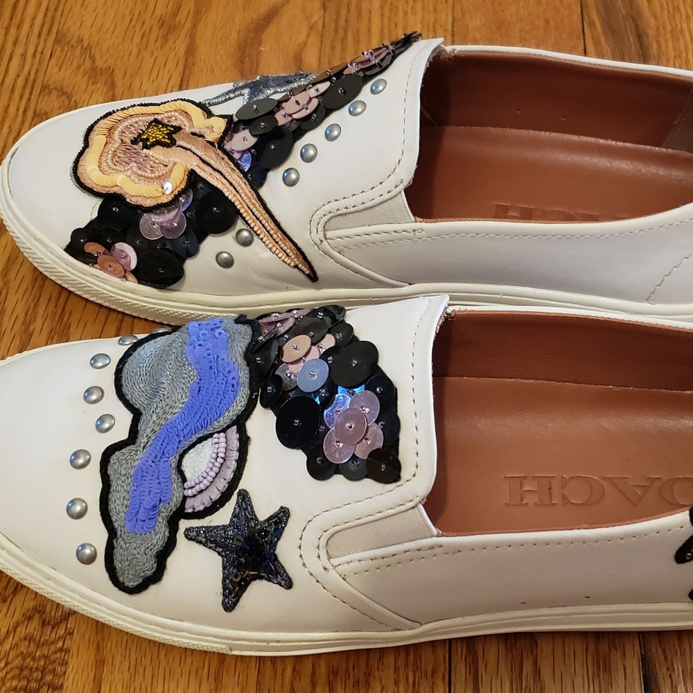 Coach Slip On Sequins and Star Patches Sneakers - Picture 5 of 6